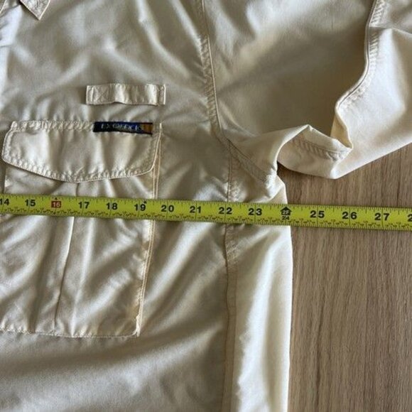 ExOfficio Adventure Shirt Mens Medium Beige Tan Mesh Performance Vented Hike - Picture 6 of 10